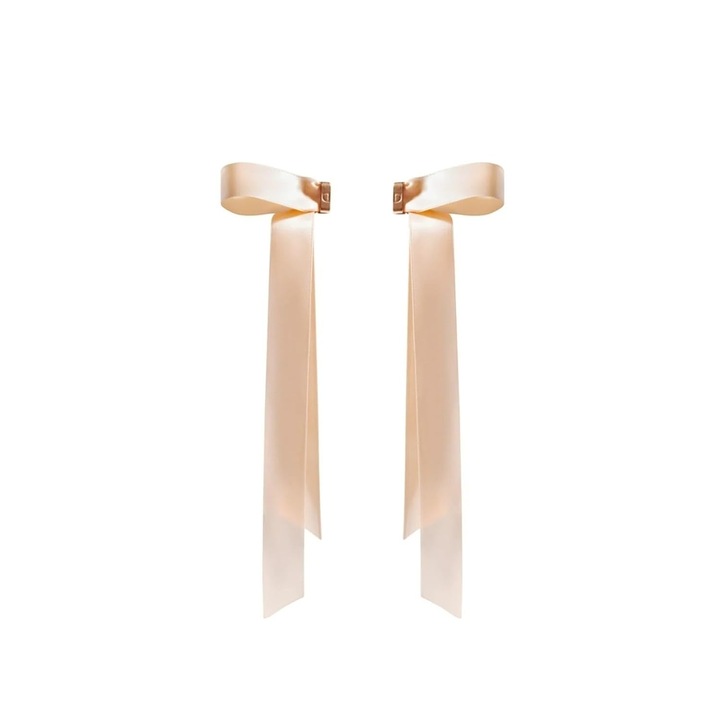 Clip de par cu funda individuala magnetica, YDCY™, cu agrafa de balerina cu panglica detasabila, accesoriu de par dulce din spatele capului pentru Ziua Indragostitilor, aniversari si petreceri (sampanie)