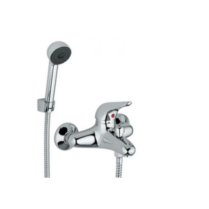 FIMA Carlo Frattini kádtöltő-zuhanycsaptelep, króm, zuhanygarnitúrával (zuhanyfej, 150 cm tömlő, tartó)