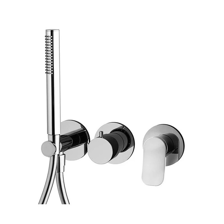 Baterie dus FIMA Carlo Frattini, Flo, cu set de dus, crom