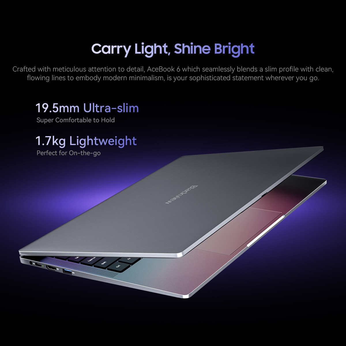Laptop Blackview Acebook 6,16GB DDR4 256GB SSD, AMD Ryzen 5 3500U 3.7GHz/ Radeon Vega 8, Win11 Home, 38Wh,15.6" FHD+, HDMI 2.0, Bluetooth 5.0, USB 3.0, WLAN 5G, Gri
