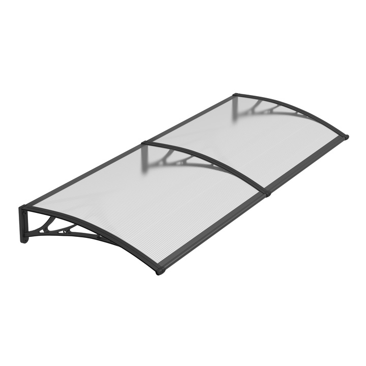 Copertina de ușă MAPROFI, transparentă, 6mm, brate negre, 200x80cm