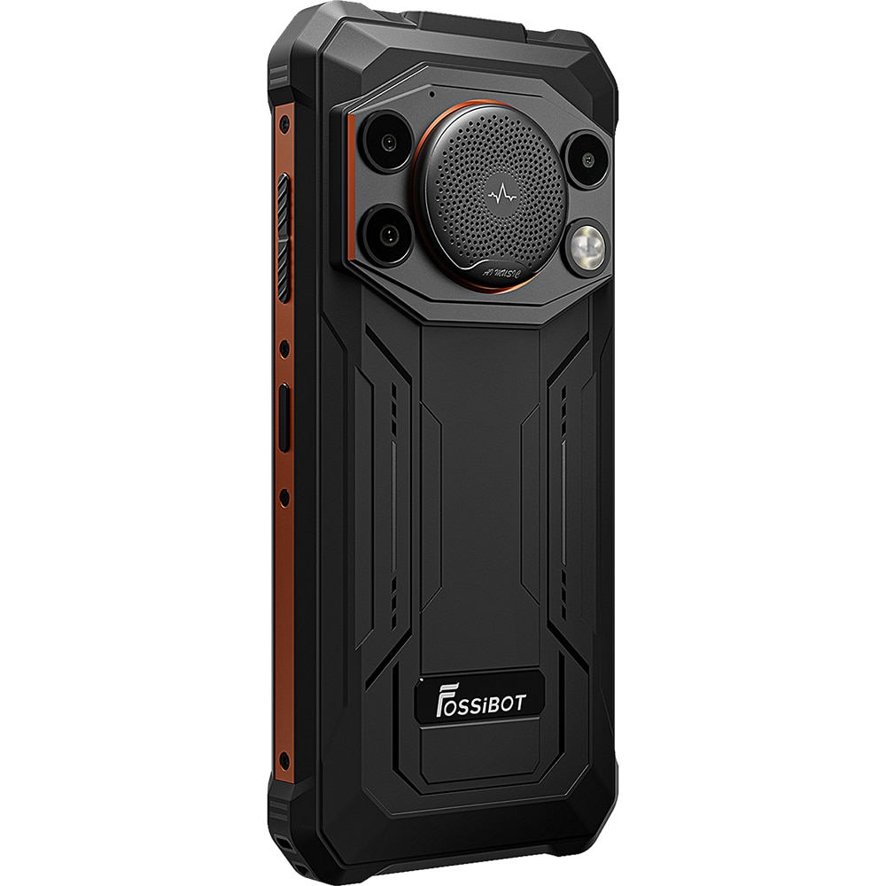 Telefon mobil FOSSIBOT F110 Pro Orange, 5G, Dual SIM, 6.75-inch IPS, 8-Core Dimensity 6300, 8GB RAM, 128GB, NFC, GPS, AI Triple Camera, 128dB Big Speaker, 10000mAh, IP68/IP69K, Android 15
