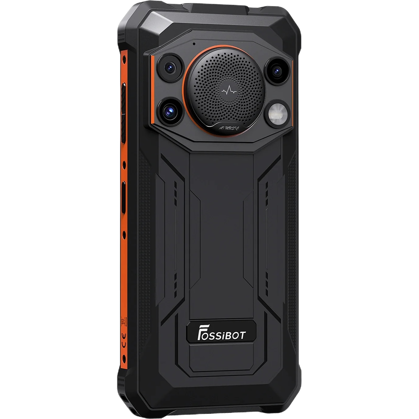 Telefon mobil FOSSIBOT F110L Orange, 4G, Dual SIM, 6.75-inch IPS, 8-Core T615, 4GB RAM, 128GB, NFC, GPS, 128dB Big Speaker, Lanterna 120LM, 10000mAh, IP68/IP69K, Android 15