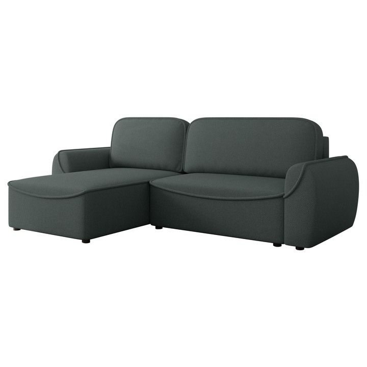 Coltar cu functie de dormit Zareo, MIRJAN 24, gri inchis, 175x261x88 cm