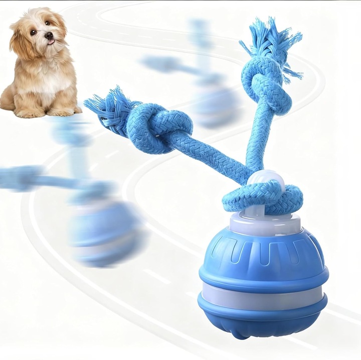 Minge interactivă pentru câini, Omelivon, 3 moduri de joc, albastru