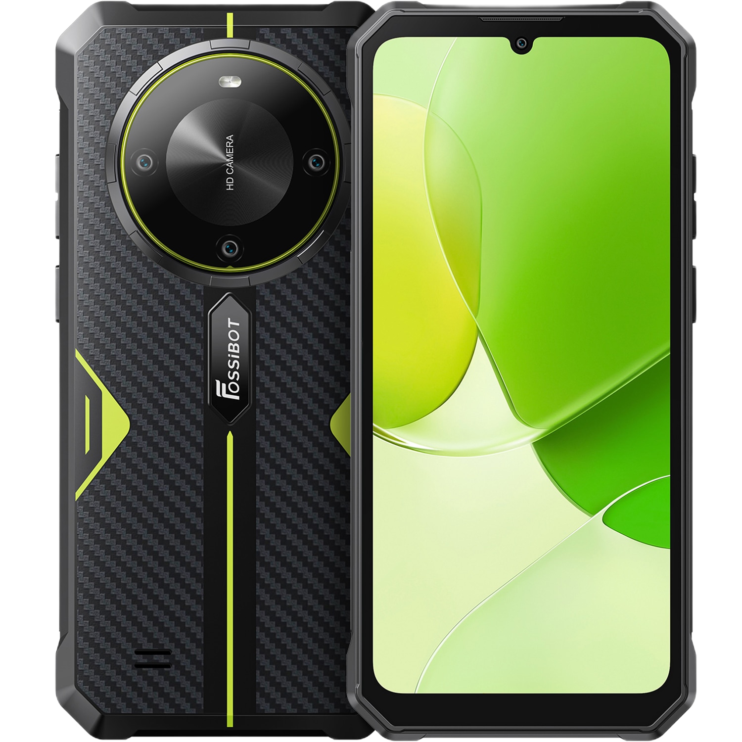 Telefon mobil FOSSIBOT F105, 5G, Dual SIM, Octa-Core, 6.75-inch IPS, 4GB RAM, 64GB, Camera 20MP + 8MP, GPS, NFC, 10300mAh, IP68/IP69K, Android 14, Green