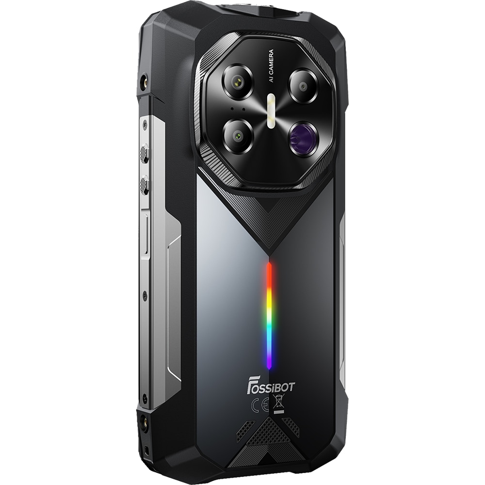 Telefon mobil FOSSIBOT F113, 5G, Dual SIM, 6.78-inch 120Hz IPS, 8-Core Dimensity 7050, 12GB RAM, 256GB, Camera 64MP Long-Distance Night Vision, Ambient Light RGB, GPS, NFC, 20000mAh, IP68/IP69K, Android 15