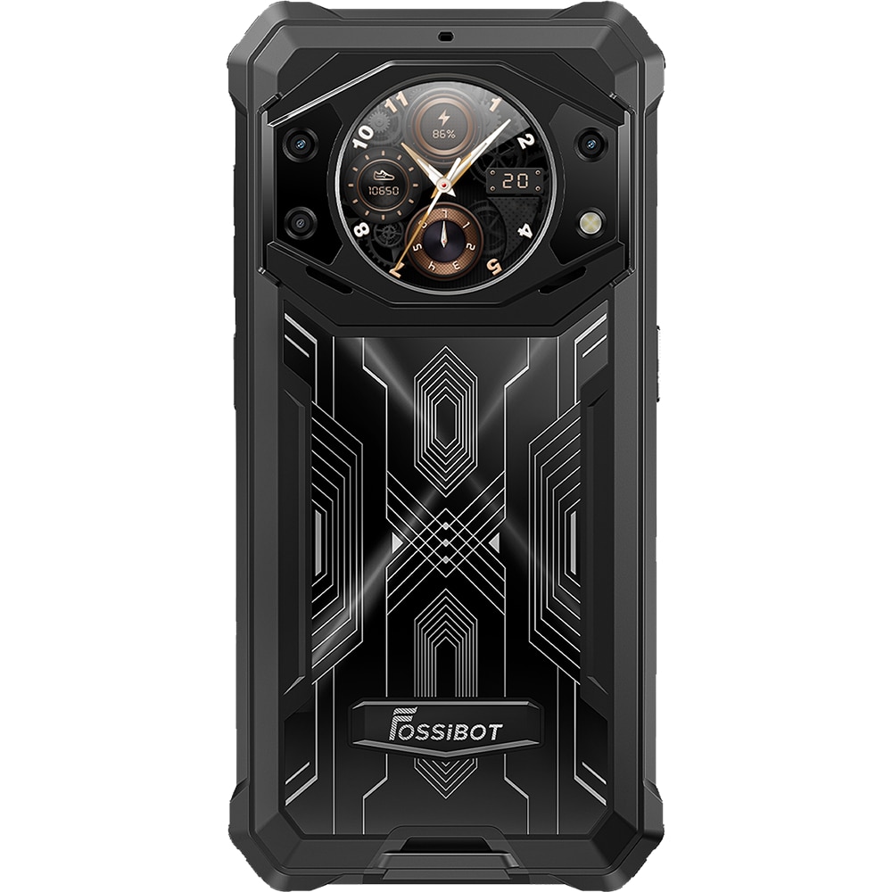 Telefon mobil FOSSIBOT F101 Pro, Dual SIM, 4G, 5.45-inch IPS, Octa-Core Helio P60, 8GB RAM, 128GB, 10600mAh, NFC, GPS, Radio FM, Suport HAC, IP68/IP69K, Android 13, Black