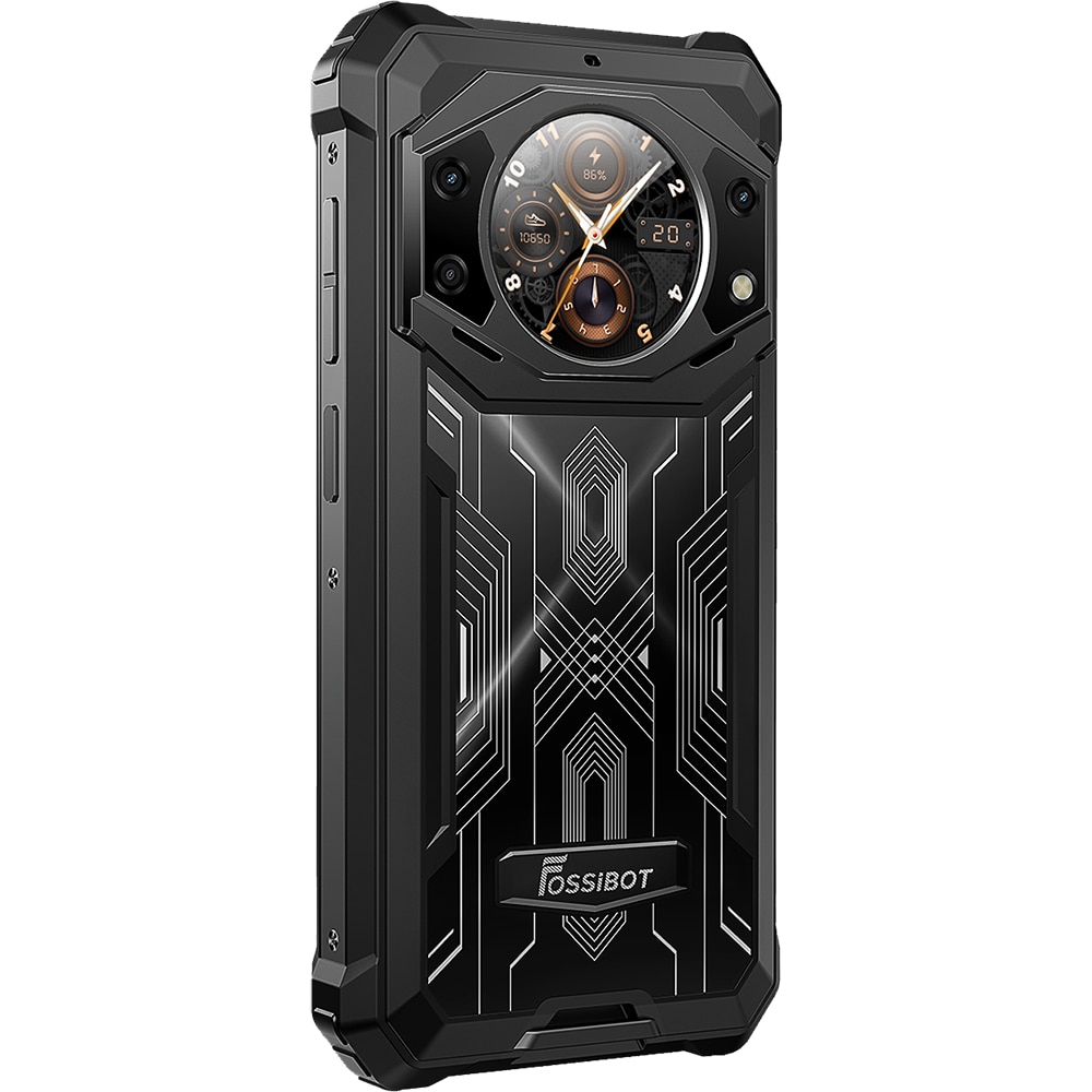 Telefon mobil FOSSIBOT F101 Pro, Dual SIM, 4G, 5.45-inch IPS, Octa-Core Helio P60, 8GB RAM, 128GB, 10600mAh, NFC, GPS, Radio FM, Suport HAC, IP68/IP69K, Android 13, Black