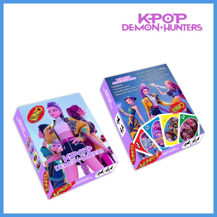 112 de carti de inalta definitie din jocul de societate K-POP Uno, cu fetele Witcher