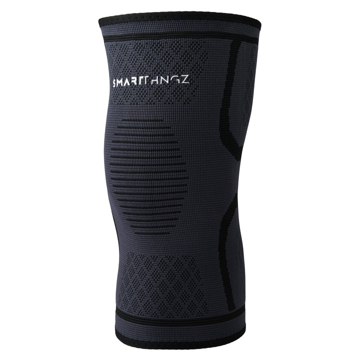 Orteza Pentru Genunchi, Smartthngz, L Intl, Material Nylon + Spandex, Croi Ergonomic, Stabilizator Respirabil, Ajustare Universala, 28x16x20 cm, Negru