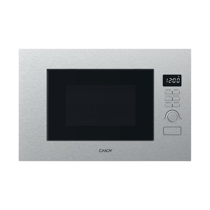 Cuptor cu microunde incorporabil Candy CA38FL7NWBX, 20 litri, 850W, 5 trepte de putere, Grill, display digital, inox