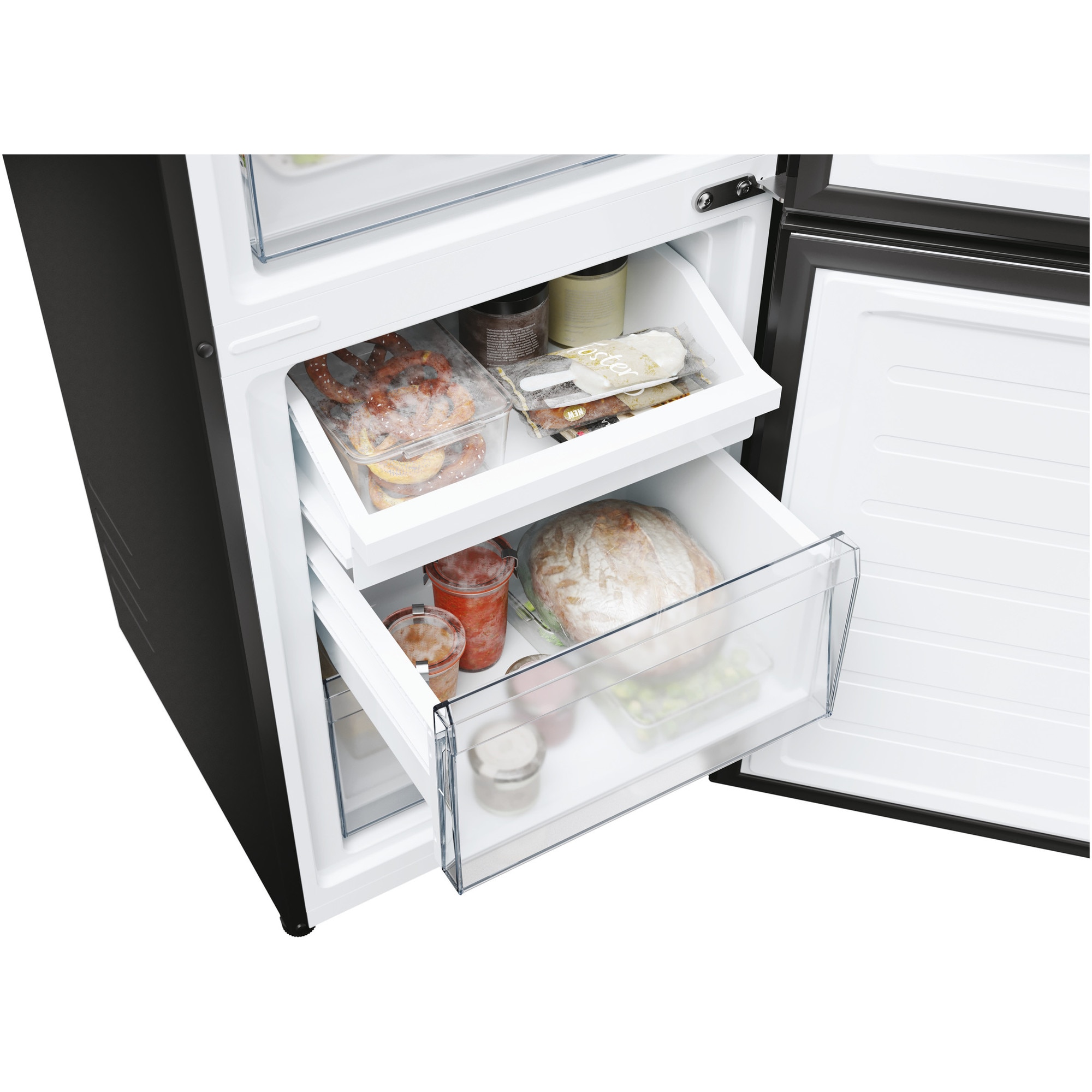 Frigider Candy CNCQ2T518EB 182.5x54.5x60.2cm No Frost, 197l frigider + 82l congelator, negru