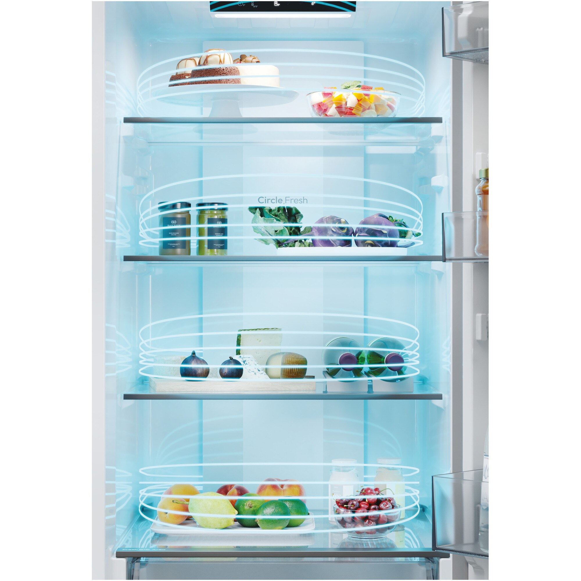 Frigider Candy CNCQ2T518EB 182.5x54.5x60.2cm No Frost, 197l frigider + 82l congelator, negru