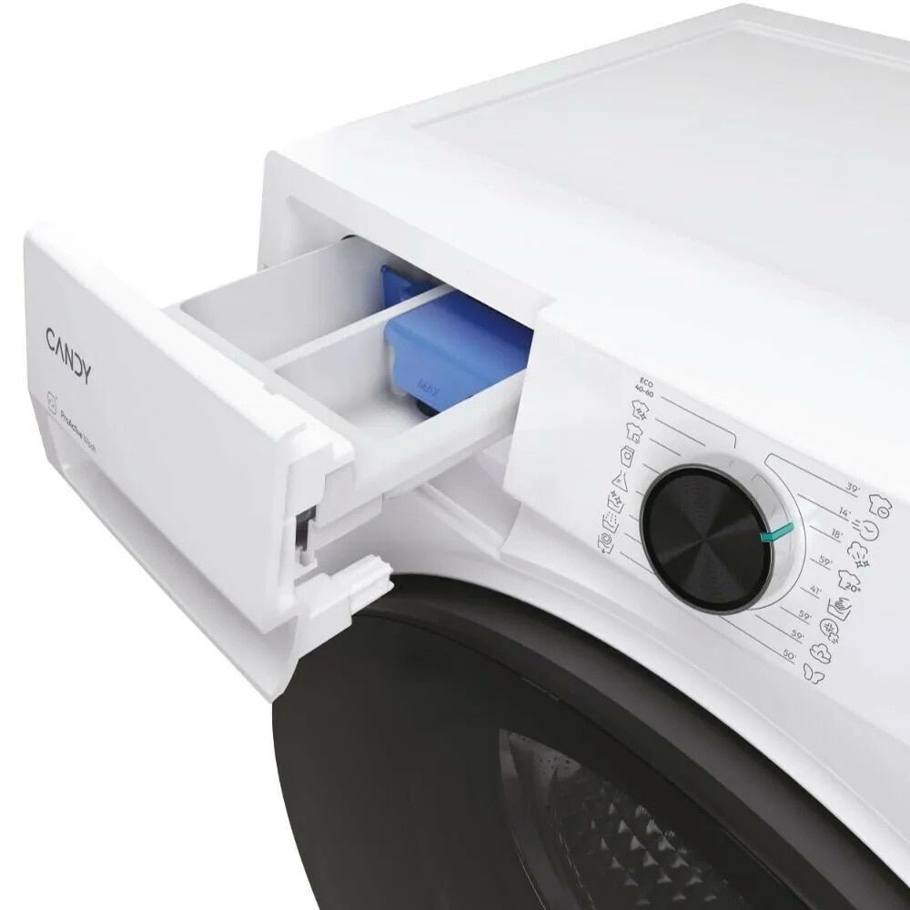 Masina de spalat rufe Slim CANDY BP 47SBL8-S, clasa energetica A-20%, 7 kg, 1400 rpm, Motor Inverter, ProActive Wash, WiFi/ hOn app, XL Soft Drum, Clean Shield, alba