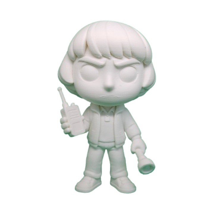 Figurina IMALDI PRO Mike Wheeler – Stranger Things, 13 cm, PLA biodegradabil, Alb, pentru pictura si colectie (Fan Art)