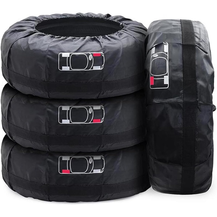 Комплект калъфи за автомобилни гуми Socodox, 4 бр., 80x80 см, черни, водоустойчиви