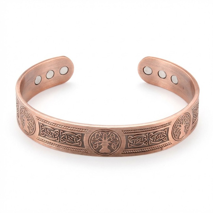 Bratara din cupru pentru femei, bratara magnetica super puternica, bratara din cupru 99,99% pur, cu magnet neodim 3500 Gauss, reglabila