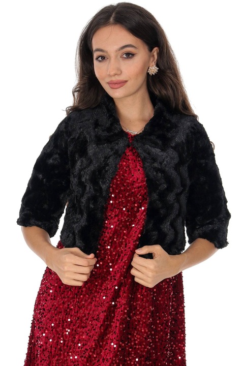 Bolero scurt din blana eco Aimelia JR674