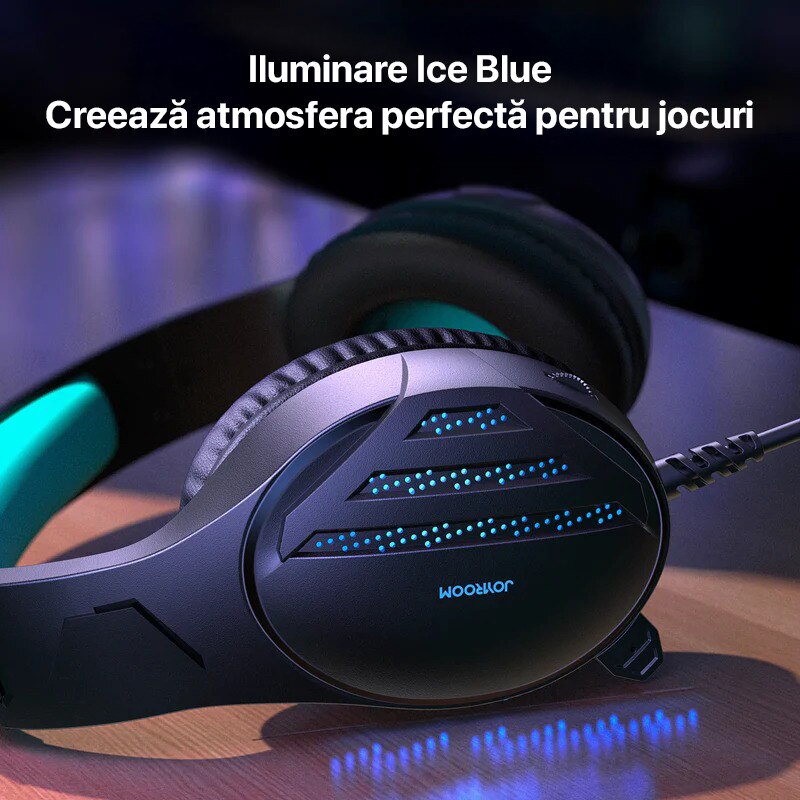 Casti Gaming Joyroom Jr-HG2, Jack 3.5 mm si USB, Sunet Stereo, Microfon incorporat, Negru