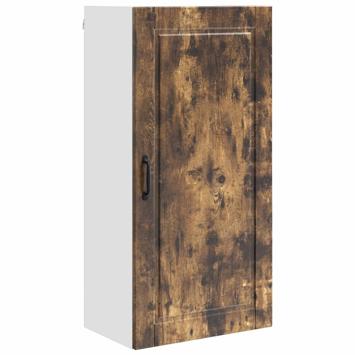 Dulap de bucatarie vidaXL, stejar fumuriu, 50x31x100cm, cu 3 rafturi