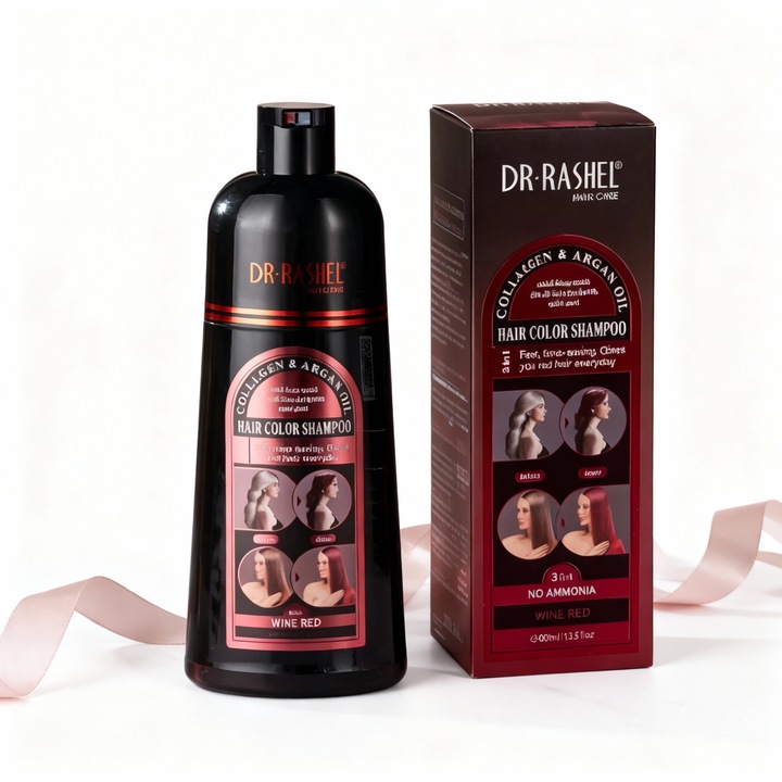 Sampon nuantator dr rashel Dark Wine Red, 400ml, pentru par vopsit, hidratare, intensificare culoare