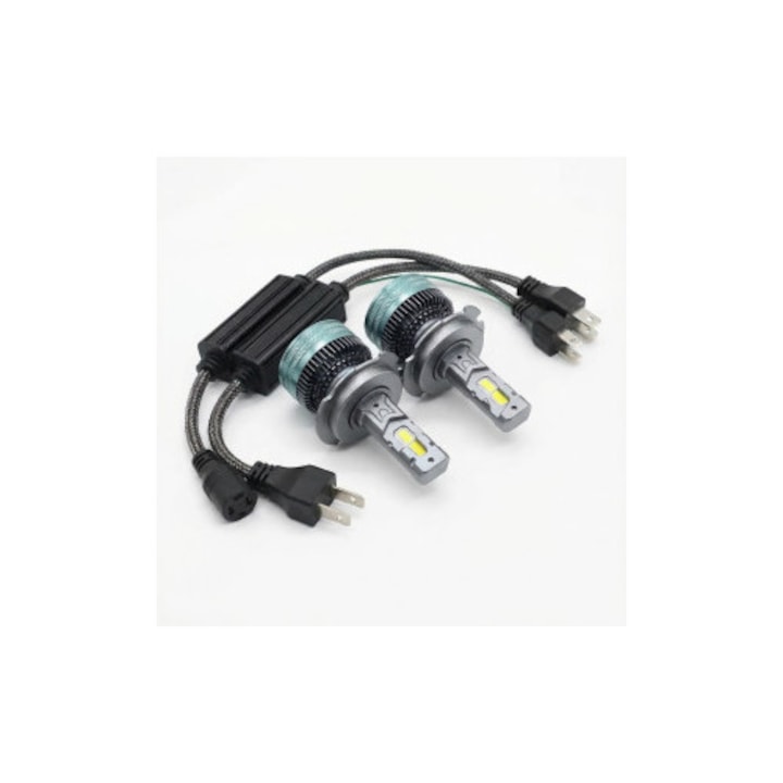 Set 2 Becuri faruri auto Y10 APP LED, H4 sau H7, kituri de conversie LED de mare putere, controlate prin aplicatie, pentru vehicule