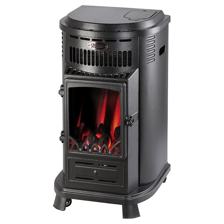 Soba pe gaz VERONA cu ventilator, design tip semineu – 3, 4 kW