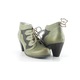 Botine dama din piele naturala cu siret Geyda, Verde