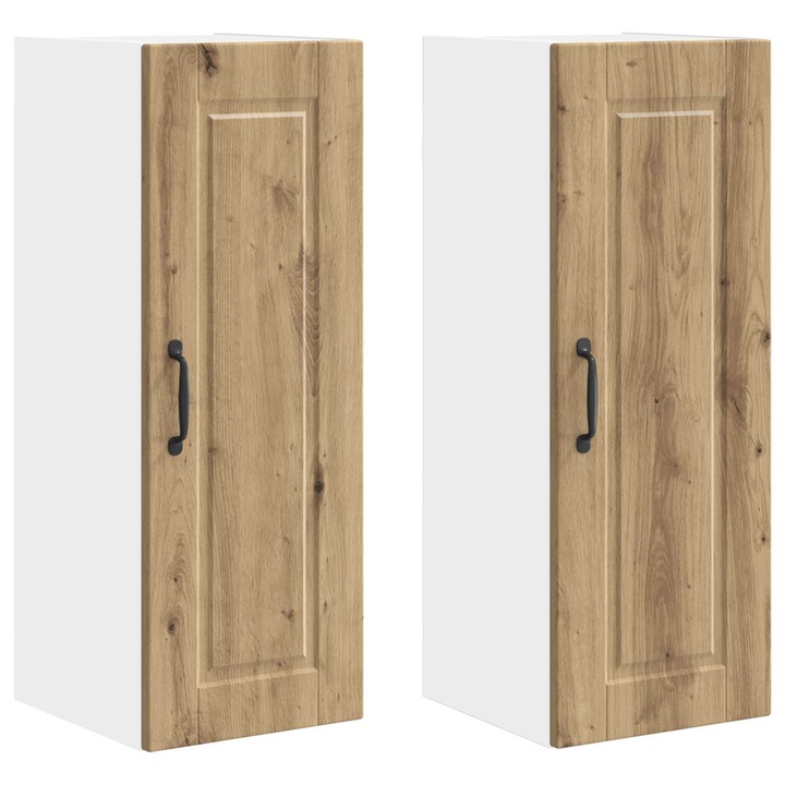 Dulap de bucătărie, vidaXL, set 2 pcs, stejar artizanal, 30x31x80 cm