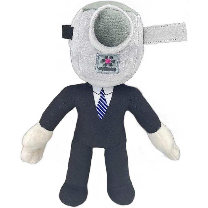 Jucărie de pluș Skibidi Toilet, TVman Cameraman Boss, 25 cm, negru