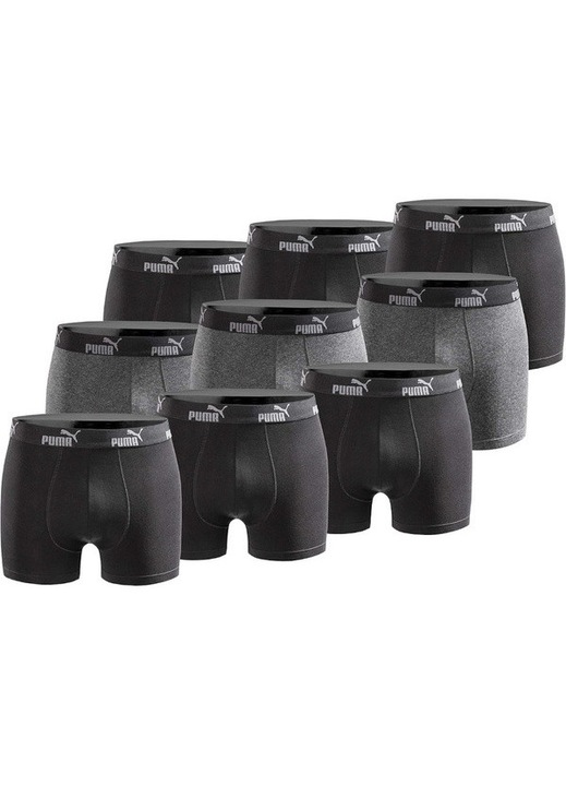 Boxeri Puma, set 9 negri gri, bumbac, Negru