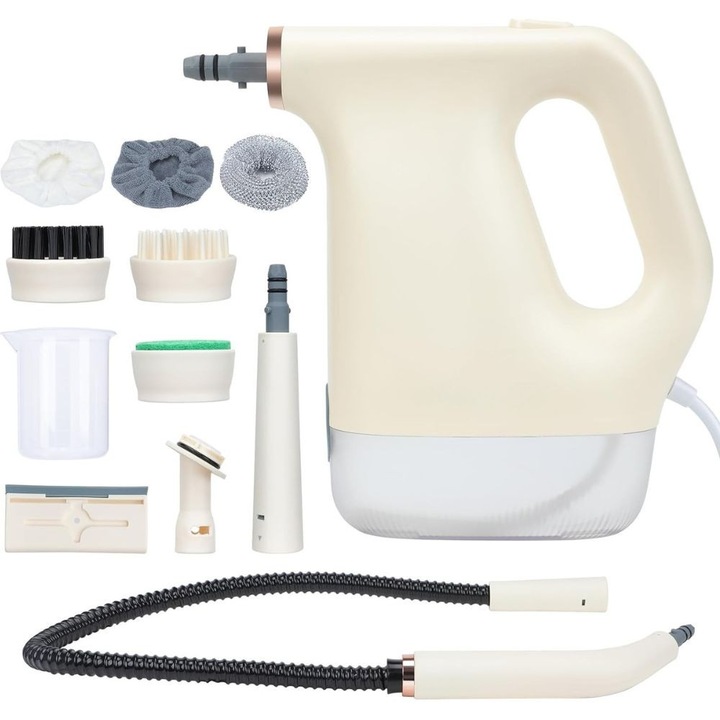 Aparat De Curatat Cu Abur 7 in 1 Multifunctional ASTONIX 1200W, Curatator Cu Abur La Temperatura Inalta 120°C, Rezervor Apa 450 Ml, Indepartare Grasime, Pentru Baie, Bucatarie, Casa Si Auto, Incalzire Rapida, Accesorii Incluse