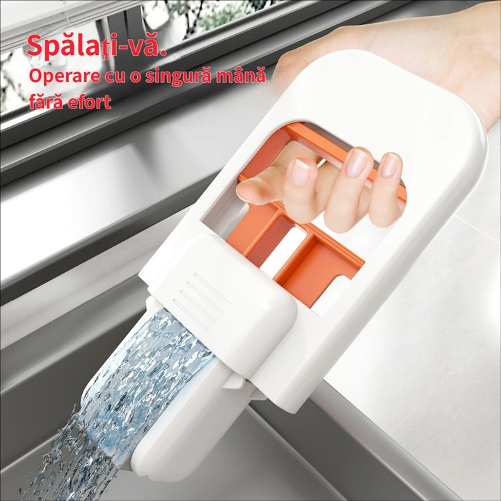 Mini Stergator Plint pentru Suprafete Mici, 15x3 cm, Spuma Absorbanta, Uscare Rapida, Ideal pentru Mese, Geamuri, Bucatarie si Pereti, Set 1 bucata, Alb