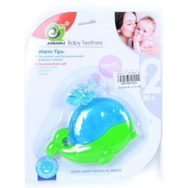 Jucarie de dentitie Krista Baby delfin Albastru cu Verde deschis