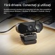 Уеб камера, 4K Ultra HD камера, вграден микрофон, 360° ротация на корпуса, plug and play, резолюция 3840*2160, 30fps, автофокус AF, черна