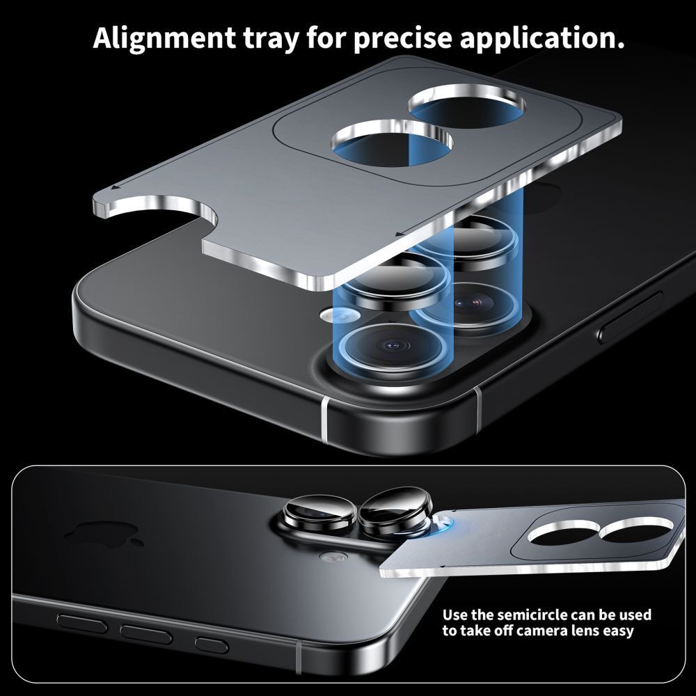 Folie camera telefon, TECH pentru Xiaomi Redmi Note 15 Pro 5G+ Plus 5G - de sticlă cu ramă neagră