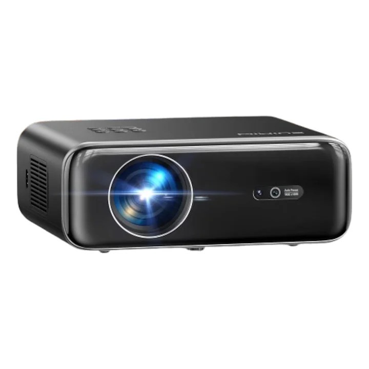 Videoproiector Smart WiMiUS P62 Pro cu Netflix, Full HD 1080P, 1200 ANSI Lumeni, Dolby Audio, WiFi 6, Bluetooth, Autofocus, Corectie Trapez 6D, Suport 4K