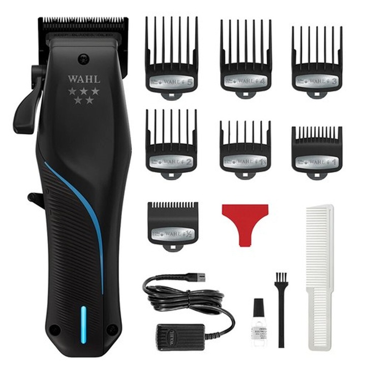 Masina de tuns Wahl 5-Star, neagră, autonomie 150 min, design ergonomic