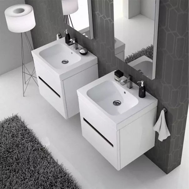Lavoar pe mobilier Geberit Modo alb lucios 80 cm - eMAG.ro