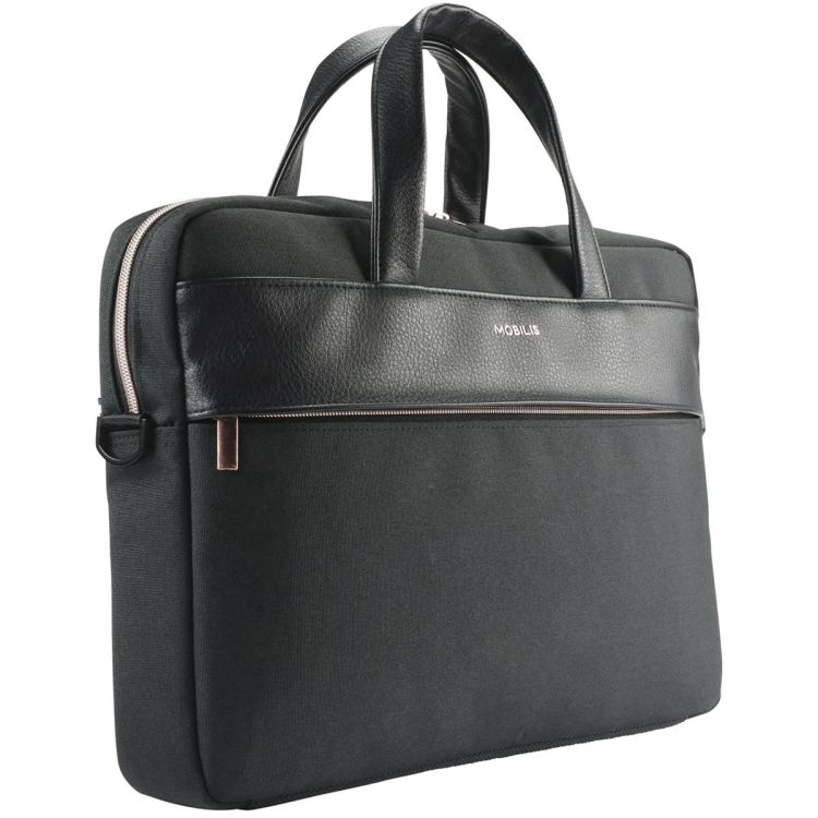 Geanta pentru laptop, Mobilis, 11–14 inch, Material rezistent la apa, Curea de umar inclusa, 41 x 39 cm, Negru