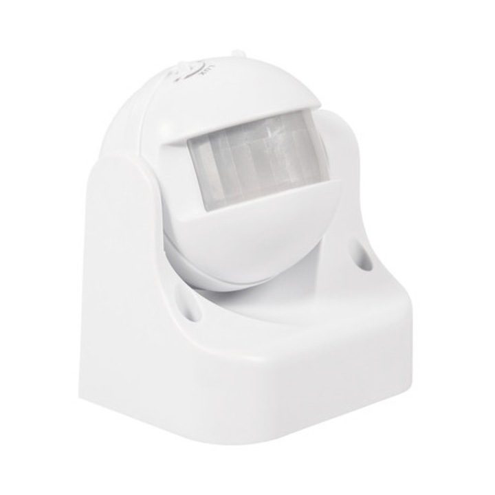 Senzor de miscare Novelite 180° 1200W, pentru exterior IP44, alb