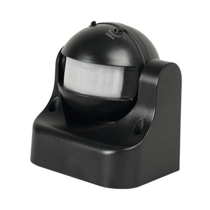 Senzor de miscare Novelite 180° 1200W, pentru exterior IP44, negru