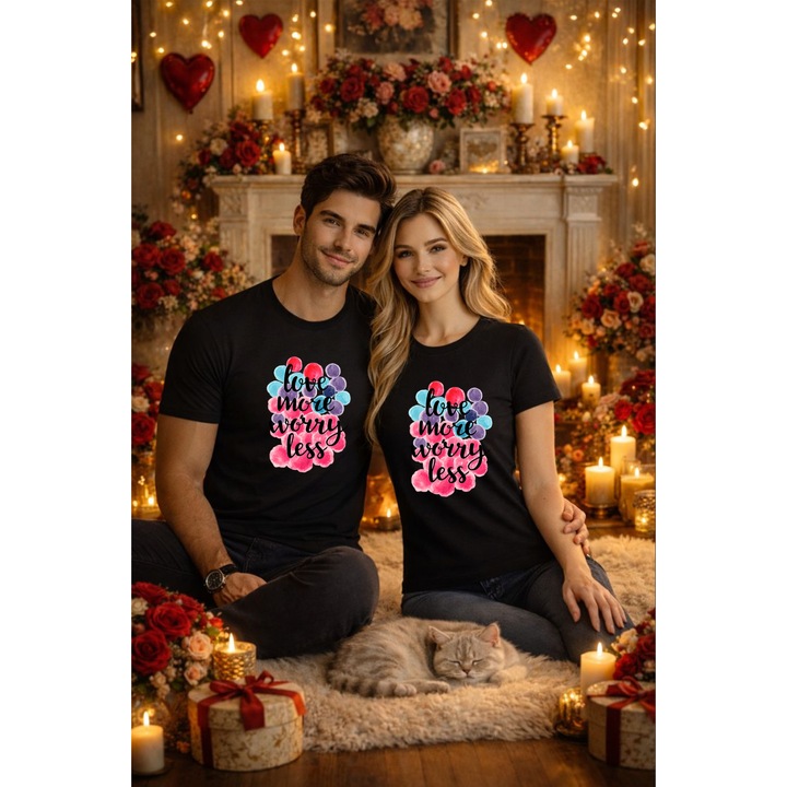 Tricou unisex personalizat, MVRDAR, Colectia Valentine's Day, bumbac, Negru, M INTL