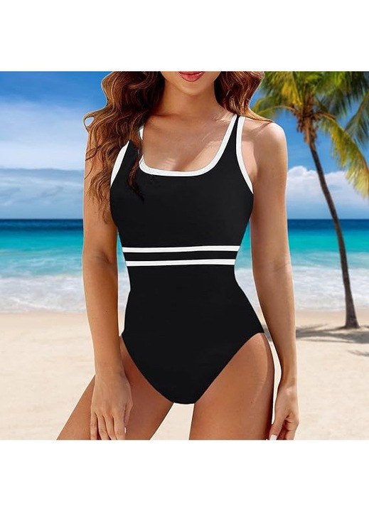 Női fürdőruha, egyrészes fürdőruha, fekete, S