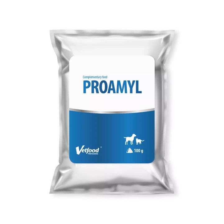 Supliment nutritiv pentru câini Proamyl, Vetfood, 100g, proteină hidrolizată, Omega-3
