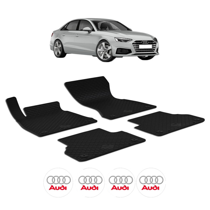 Set covorase presuri AUDI A5 SPORTBACK din 2016, auto, CRI-FLO, din cauciuc thermoplastic, 4 Stickere auto cu AUDI
