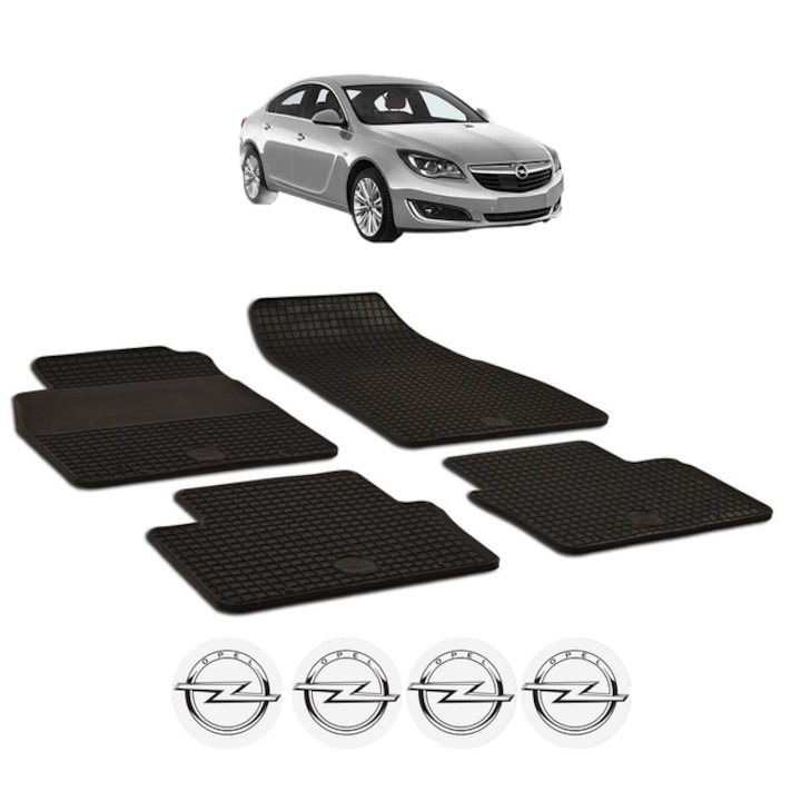 Set covorase presuri OPEL INSIGNIA A din 2008-2013, auto, CRI-FLO, din cauciuc thermoplastic, 4 Stickere auto cu OPEL