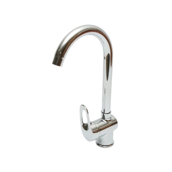 Forgatható egykaros konyhai mosogató csaptelep, kerámia patron, fényes króm