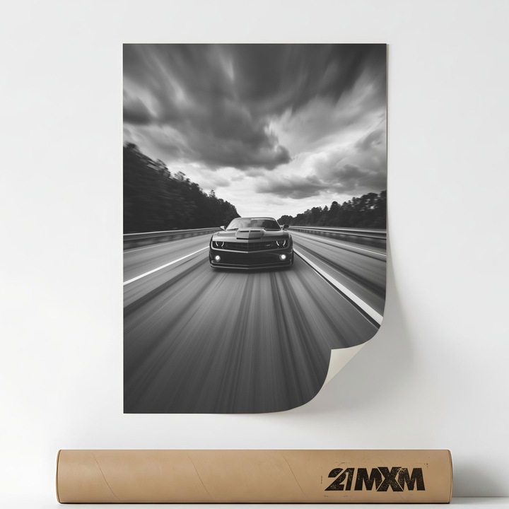 Плакат 'Auto 02' Pe Panza Mata – Минималистичен дизайн, A3 (29.7 x 42 см), Без рамка